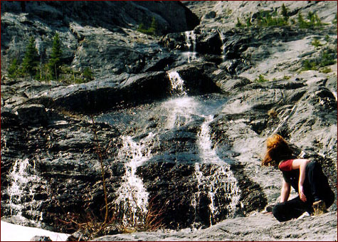 Isabel Taking in Waterfall